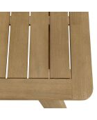 Ensemble de salon de jardin EN BOIS ACACIA 6/8 pers - 1 table rectangulaire, 6 fauteuils acacia et cordage synthétique beige