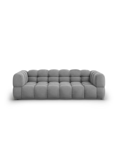Aster Modulares 4-Sitzer-Sofa aus hellgrauem Samt - 244x102x70