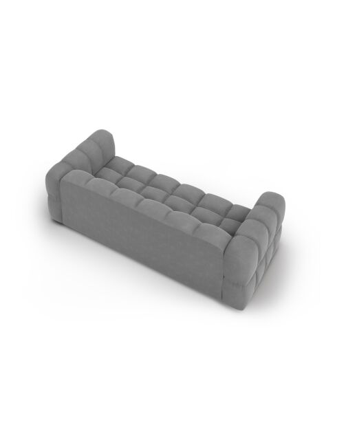 Aster Modulares 4-Sitzer-Sofa aus hellgrauem Samt - 244x102x70