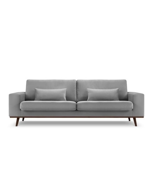 Hebe 3-Sitzer-Sofa aus grauem Samt - 236 x 93 x 83 cm