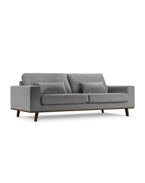 Hebe 3-Sitzer-Sofa aus grauem Samt - 236 x 93 x 83 cm