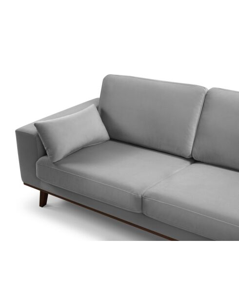 Hebe 3-Sitzer-Sofa aus grauem Samt - 236 x 93 x 83 cm