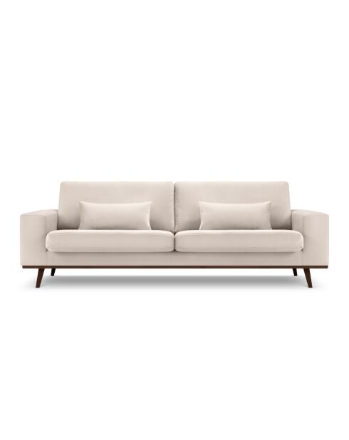 Hebe 3-Sitzer-Samtsofa Beige - 236x93x83 cm