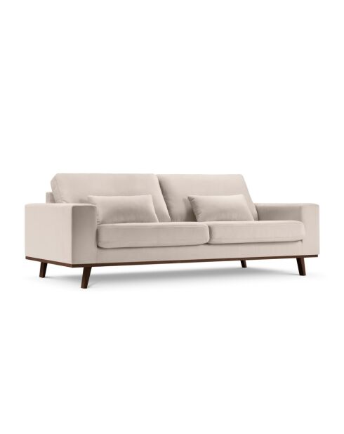 Hebe 3-Sitzer-Samtsofa Beige - 236x93x83 cm