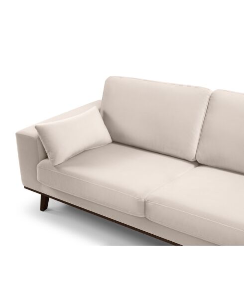 Hebe 3-Sitzer-Samtsofa Beige - 236x93x83 cm