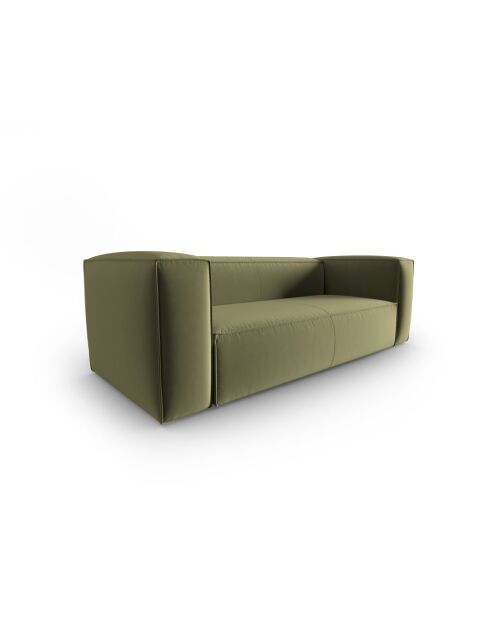 Sofá Verbena de 3 plazas de terciopelo verde claro - 200x94x73 cm