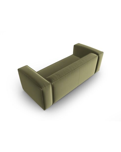 Sofá Verbena de 3 plazas de terciopelo verde claro - 200x94x73 cm