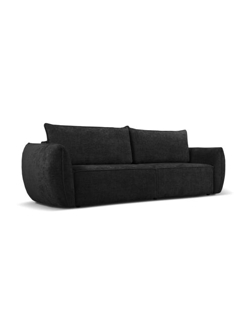 Sofá convertible Vanda de 3 plazas con caja de almacenamiento negro - 244x97x91 cm