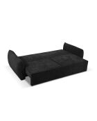 Sofá convertible Vanda de 3 plazas con caja de almacenamiento negro - 244x97x91 cm