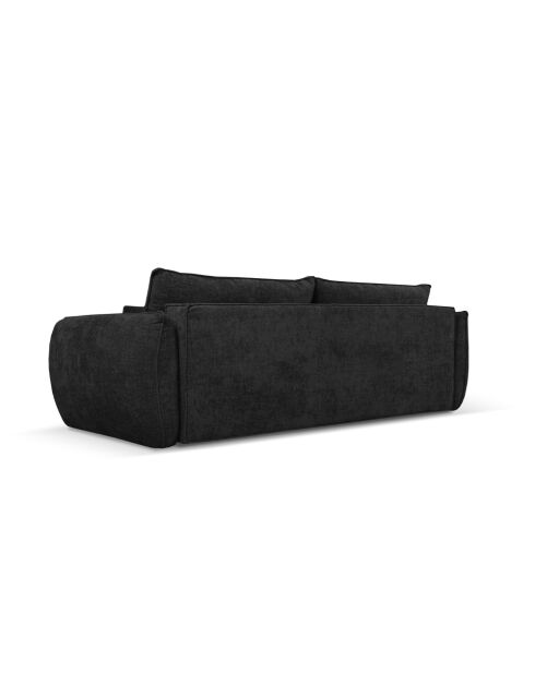 Sofá convertible Vanda de 3 plazas con caja de almacenamiento negro - 244x97x91 cm
