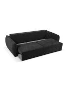 Sofá convertible Vanda de 3 plazas con caja de almacenamiento negro - 244x97x91 cm