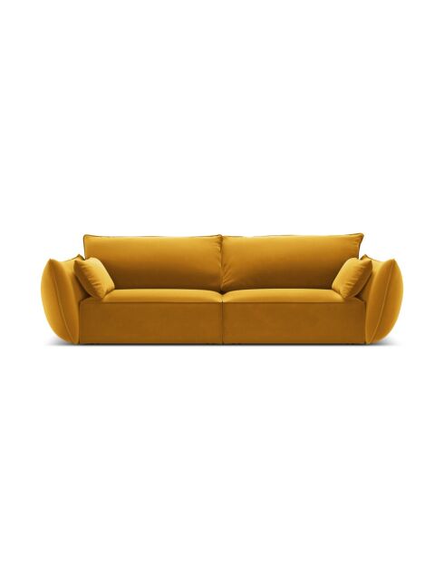 Vanda 3-Sitzer-Samtsofa Gelb - 208x110x85 cm