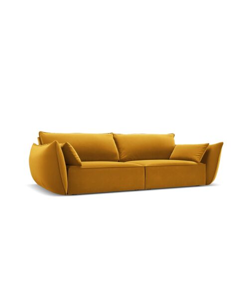 Vanda 3-Sitzer-Samtsofa Gelb - 208x110x85 cm