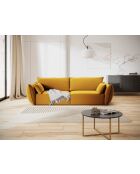 Vanda 3-Sitzer-Samtsofa Gelb - 208x110x85 cm
