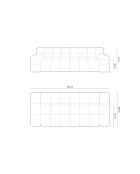 Agave 3-Sitzer-Sofa aus Strukturstoff Anthrazit - 240x100x75 cm