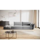 Vanda 4-zitsbank links grijs fluweel - 264x110x85 cm