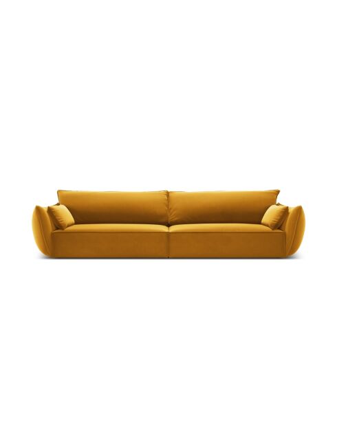 Vanda 4-Sitzer-Samtsofa Gelb - 248x110x85 cm