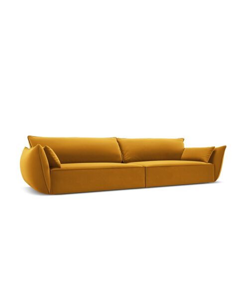 Vanda 4-Sitzer-Samtsofa Gelb - 248x110x85 cm