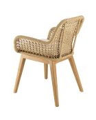 Gartenmöbelset für 8/10 Personen — 1 rechteckiger Esstisch und 8 gepolsterte Gartenstühle — Beige und Weiß