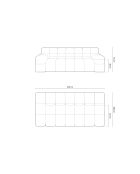 Canapé Agave 2 places tissu structurel Beige Clair - 210x100x75 cm