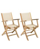 Set van 2 beige opvouwbare tuinstoelen