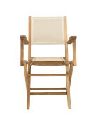 Set van 2 beige opvouwbare tuinstoelen
