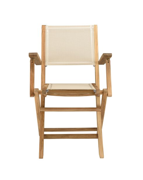 Set van 2 beige opvouwbare tuinstoelen
