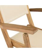 Set van 2 beige opvouwbare tuinstoelen