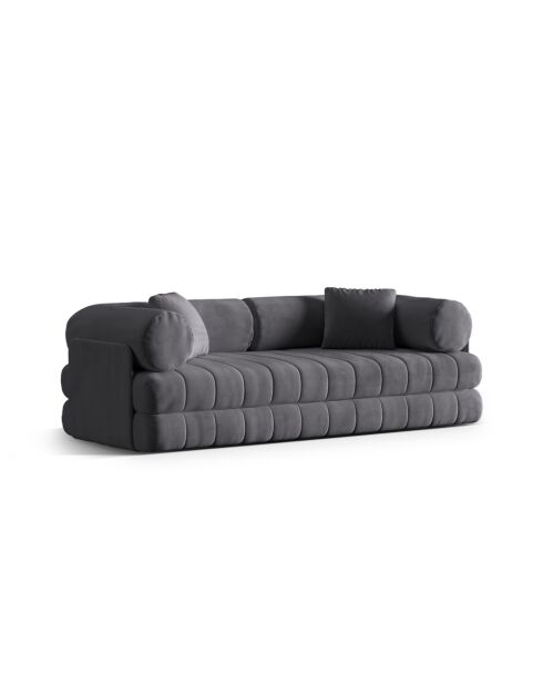 Daisy 3-Sitzer-Schlafsofa aus Samt dunkelgrau - 206x95x70