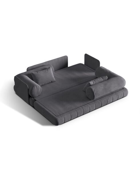 Daisy 3-Sitzer-Schlafsofa aus Samt dunkelgrau - 206x95x70