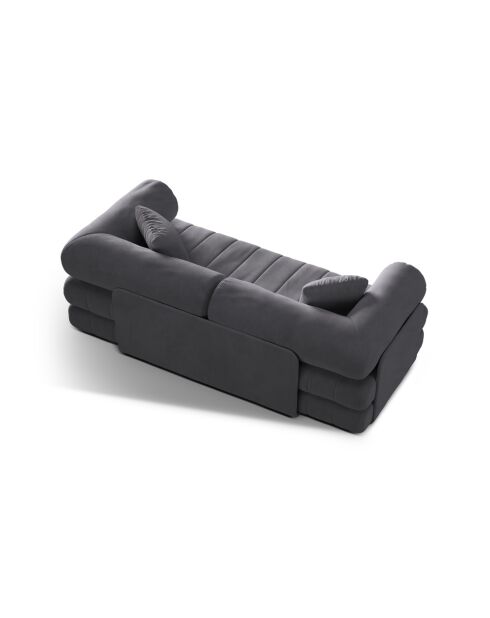 Daisy 3-Sitzer-Schlafsofa aus Samt dunkelgrau - 206x95x70