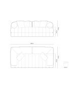 Daisy 3-Sitzer-Schlafsofa aus Samt dunkelgrau - 206x95x70