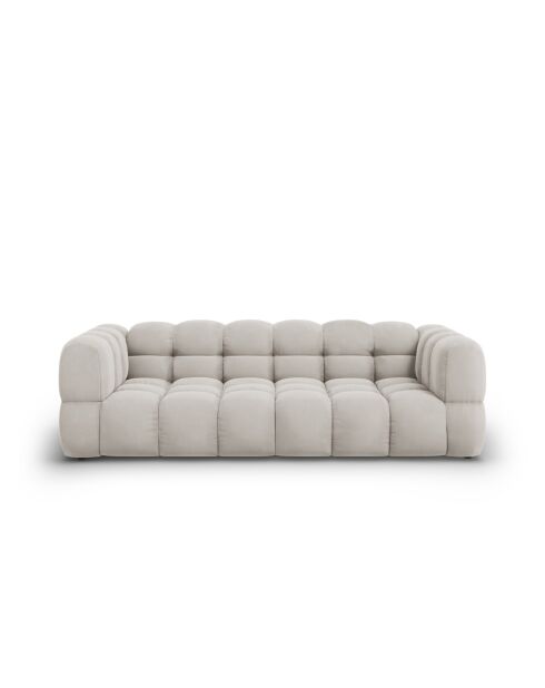 Aster Modulares 4-Sitzer-Sofa aus hellbeigem Samt, 244 x 102 x 70