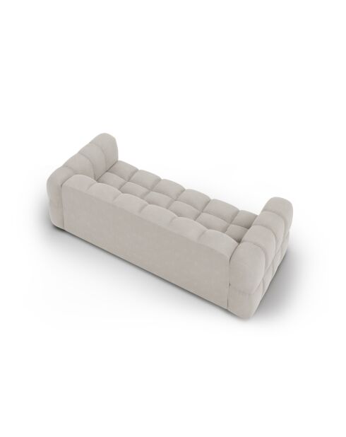 Aster Modulares 4-Sitzer-Sofa aus hellbeigem Samt, 244 x 102 x 70