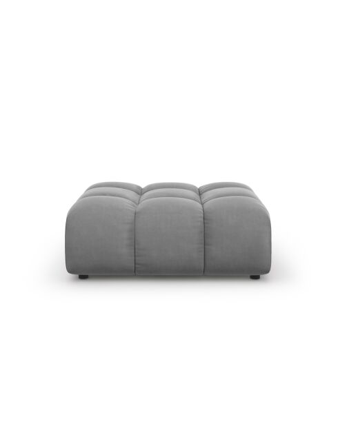 Pouf velours Aster 1 place Gris Clair - 102x80x43