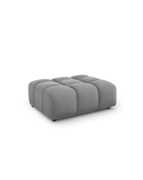 Pouf velours Aster 1 place Gris Clair - 102x80x43