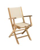 Tuinmeubelset voor 10/12 personen - 1 uitschuifbare rechthoekige tafel, 6 stoelen en 2 beige fauteuils