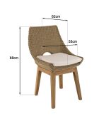 Garten-Lounge-Set für 6/8 Personen — 1 rechteckiger Garten-Esstisch — Beige/Weiß