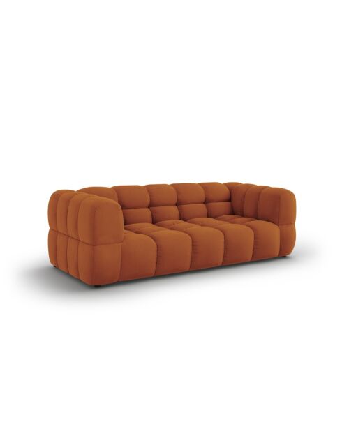 Aster 3-Sitzer-Samtsofa aus Terrakotta — 214x102x70
