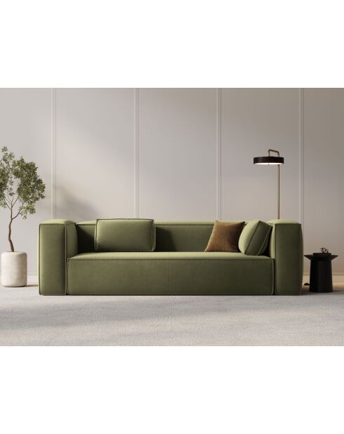 Sofá Verbena 4 plazas de terciopelo verde claro - 230x94x73 cm