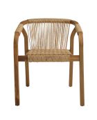 Set van 2 beige geoliede acaciafauteuils