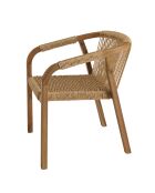 Set van 2 beige geoliede acaciafauteuils