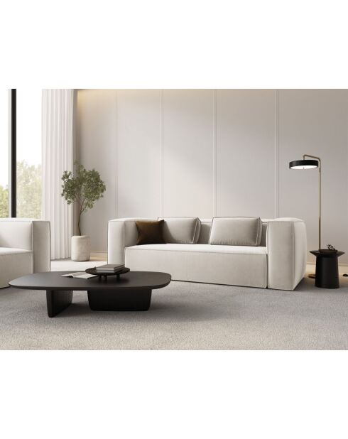 Verbena 3-Sitzer-Samtsofa Ecru - 200x94x73 cm