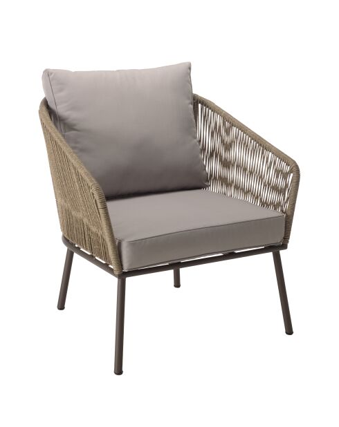 Set di mobili da giardino a 5 posti in acacia oliata color tortora