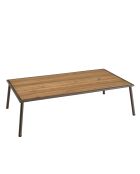 Set di mobili da giardino a 5 posti in acacia oliata color tortora