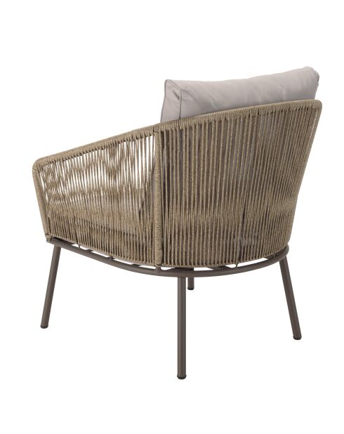 Set di mobili da giardino a 5 posti in acacia oliata color tortora