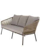 Set di mobili da giardino a 5 posti in acacia oliata color tortora