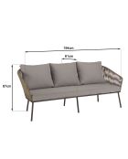 Set di mobili da giardino a 5 posti in acacia oliata color tortora