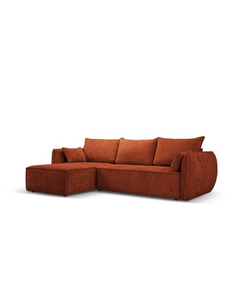 Wandelbares Ecksofa für 4 Personen, links, mit Stauraum, Terrakotta, 252 x 165 x 87 cm