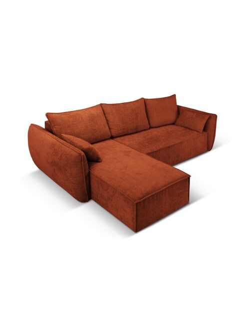 Wandelbares Ecksofa für 4 Personen, links, mit Stauraum, Terrakotta, 252 x 165 x 87 cm